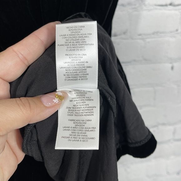 Current Elliot Shirt Dress Women Small The Velvet Janie Black Mini Silk Party - Picture 8 of 16